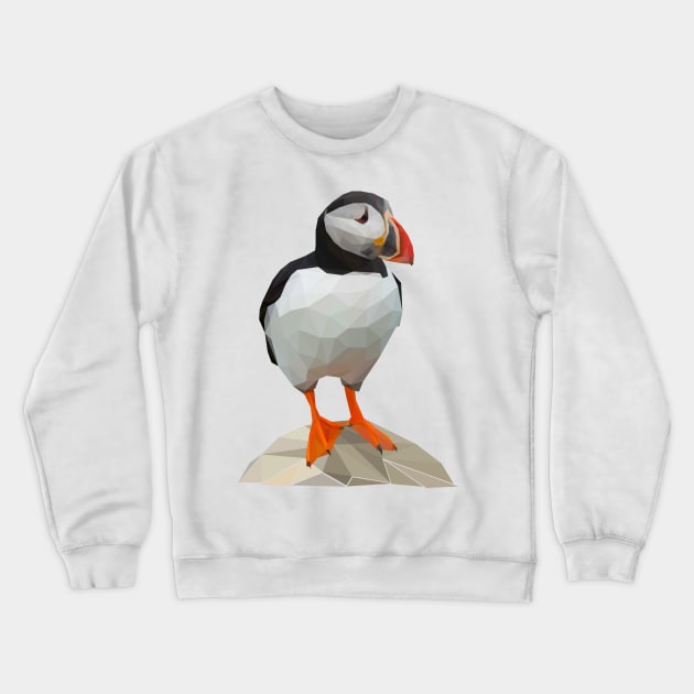 Puffin Bird Lowpoly Art Crewneck Sweatshirt by faagrafica